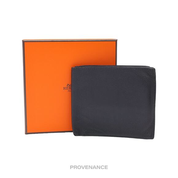 🔴 Hermes 10CC Bifold Wallet - Black Chevre Leather - Picture 1 of 9